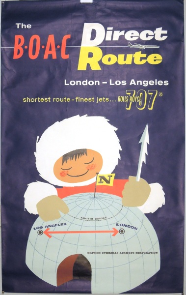 BOAC - Direct Route London - Los Angeles